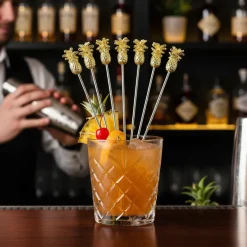 Ananas Garnish Drinkspind PK10 - Guld