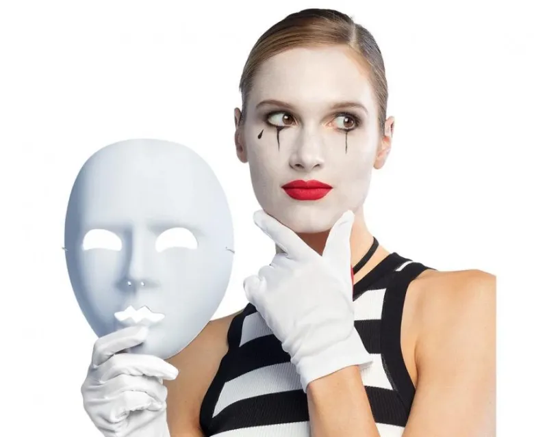 Ansigtsmaske Mime hvid