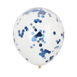 Balloner med konfetti blå 8 stk