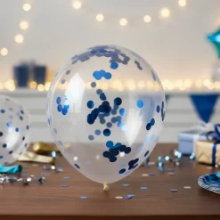 Balloner med konfetti blå 8 stk