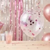 Balloner med konfetti pink 8 stk