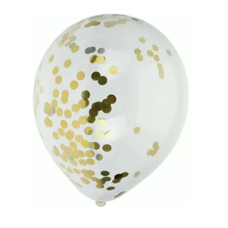 Balloner med konfetti 8 stk guld