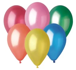 Ballon GM90 metal 25cm flerfarvet 100 stk.