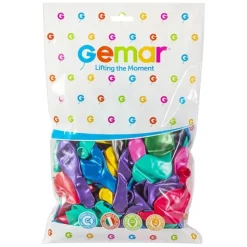 Ballon GM110 metal 12" flerfarvet 100 stk.