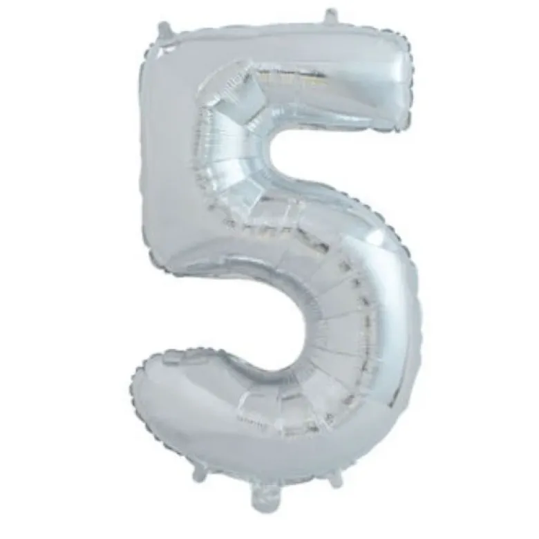 Ballon Nummer "5" 65 cm.