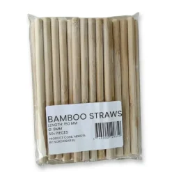 Bambus sugerør 15cm 50stk.