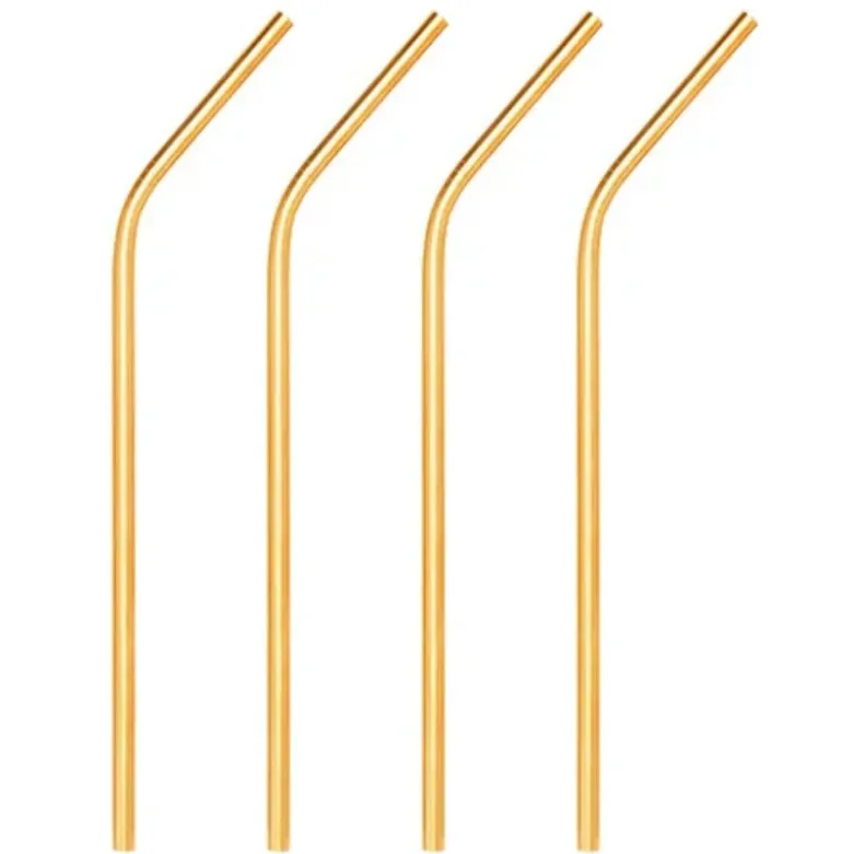 Barprofessional Metalsugerør 6mm - 4 stk - Guld