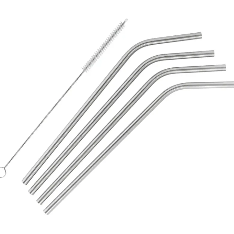 Barprofessional Metalsugerør 6mm - 4 stk - Sølv
