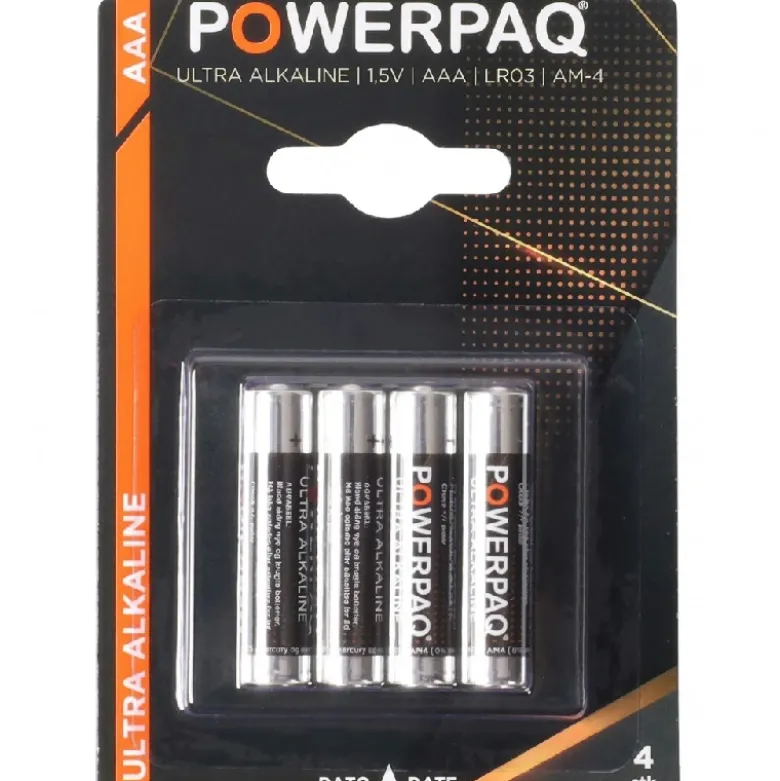 Batterier Ultra alkaline 9V 4 stk. | PowerPaq
