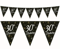 Beauty&Charm papirguirlande med flag "30" 28 x 270 cm