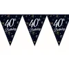 Beauty&Charm papirguirlande med flag "40" 28 x 270 cm