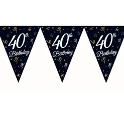 Beauty&Charm papirguirlande med flag "40" 28 x 270 cm