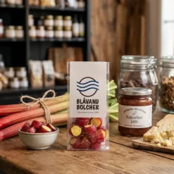 Bolsjer, rabarber rox 80 g