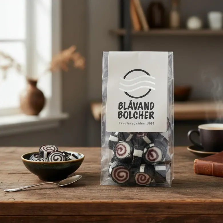 Bolsjer, Salmiak Lakrids 80g Blåvand Bolsjer