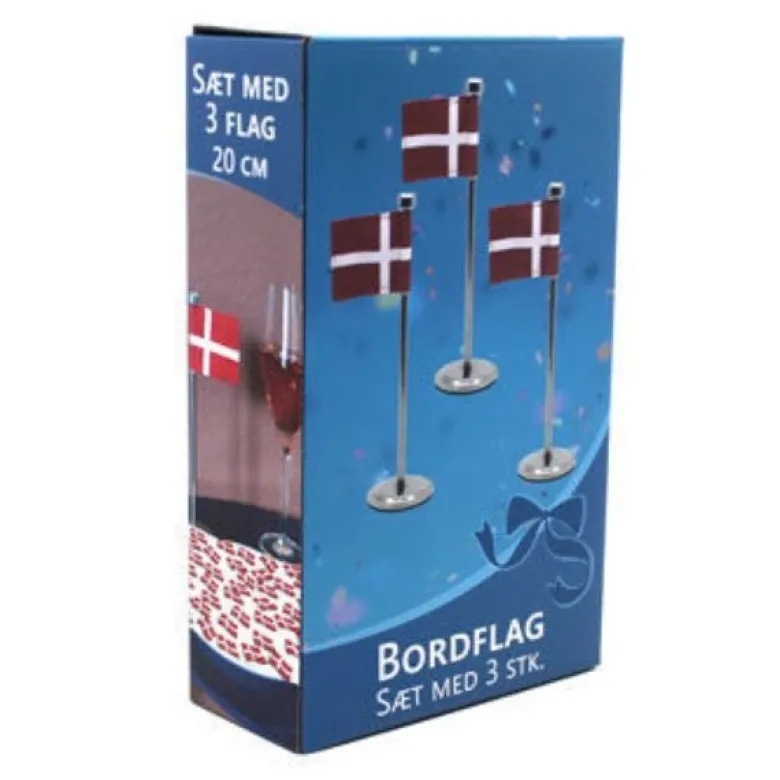 Bordflag Dannebrog 3 stk. 20 cm