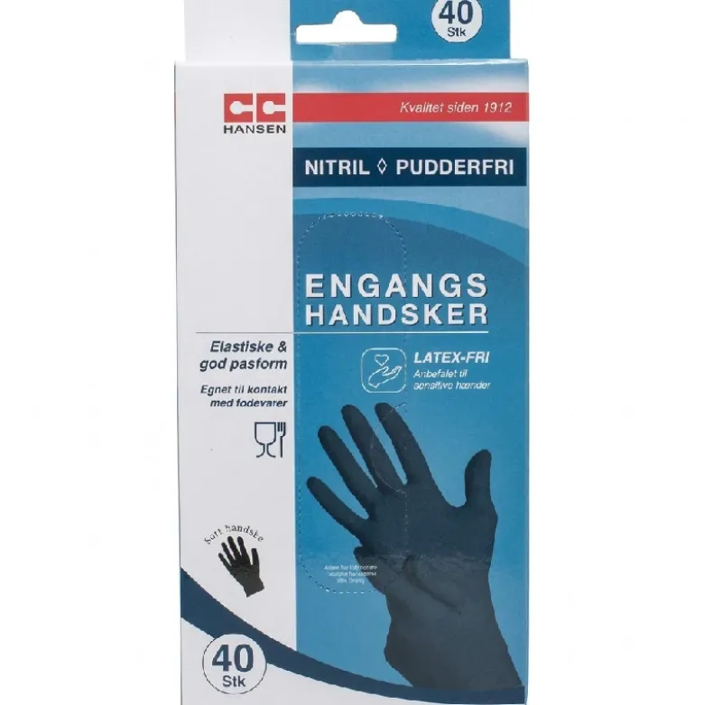 CC Hansen Engangshandsker i Nitril Sort 40 stk.