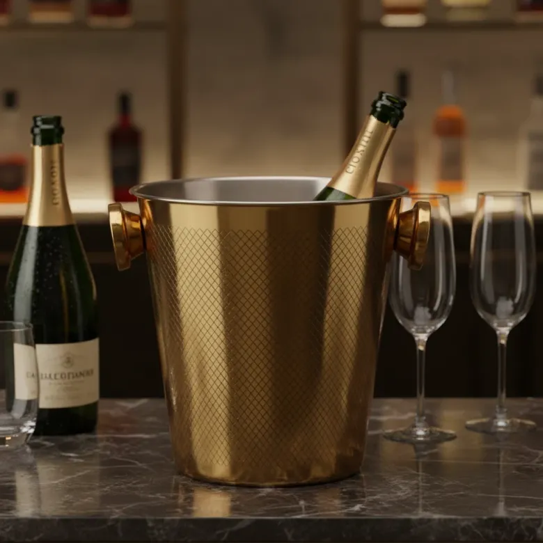 Champagnekøler 20cm Guld
