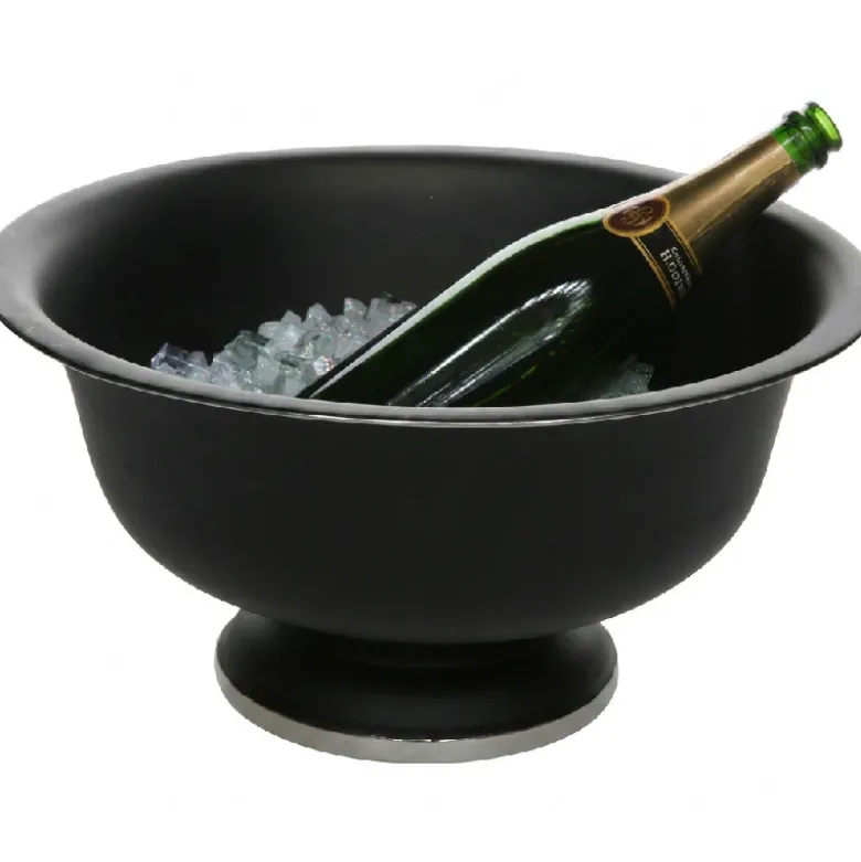 Champagnekøler på fod Sort Rustfrit Stål Ø41xH20cm
