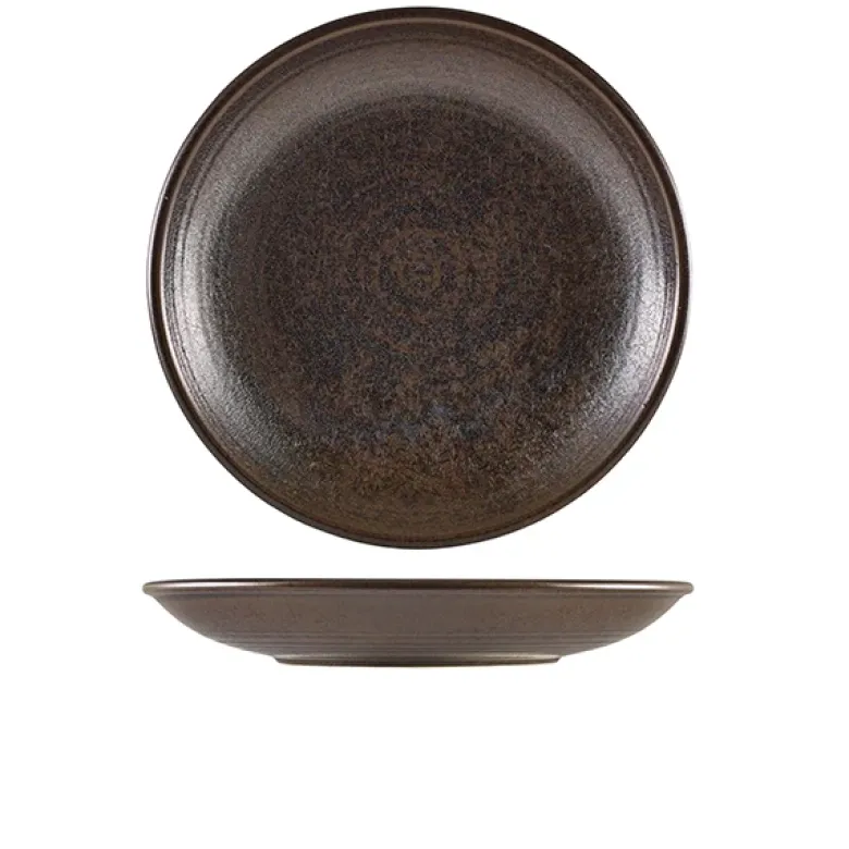 Cinder Sort Dyb Coupe Tallerken 28cm - Terra