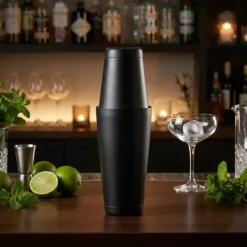 Cocktailshaker rustfrit stål sort 800 ml
