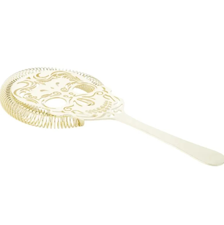 Cocktail Strainer Skull 22cm guld look