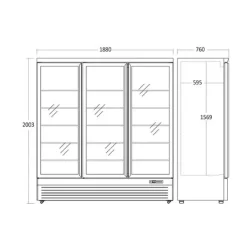 Display frysekab - KF 1563 BE - Scandomestic