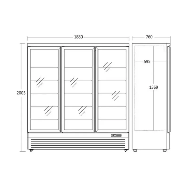 Display frysekab - KF 1563 BE - Scandomestic