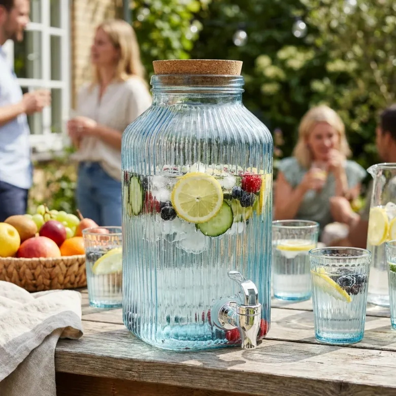 Drinksdispenser Glas Blå 3,35L