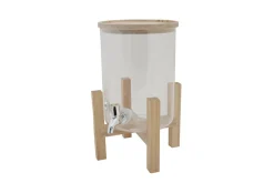 Drinksdispenser med træfod og låg Glas 3L Ø15x32cm