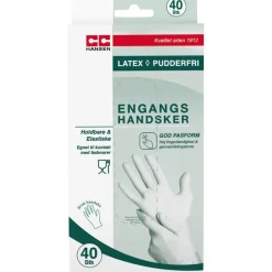 Engangshandsker | Latex | 40 stk. | CC Hansen