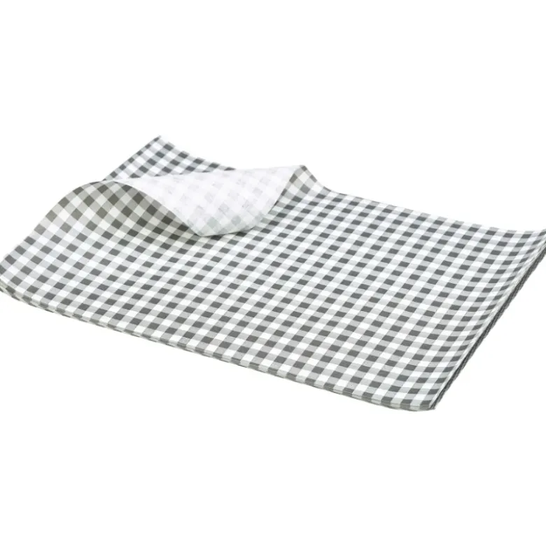 Fedttæt Papir Ternet Sort 25 x 20cm - 1000 stk.