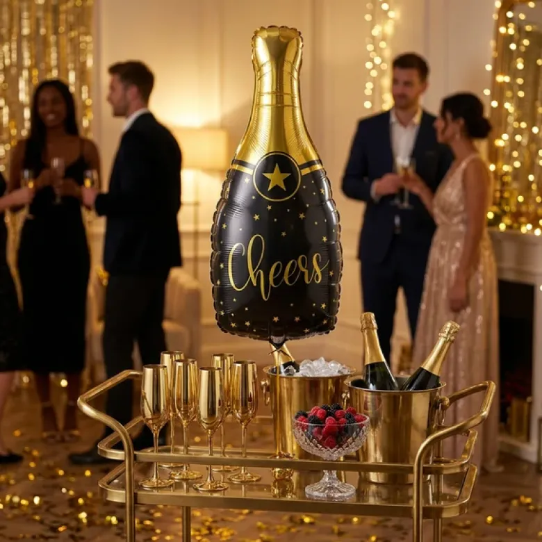 Folieballon B&C Champagne - Skål 35x76 cm