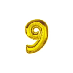 Folieballon Smart nummer 9 guld 92 cm