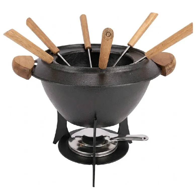 Fonduesæt i støbejern Ø23 cm inkl. 6 gafler