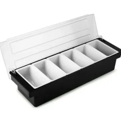 Frugt dispenser i sort - 6 dele rum
