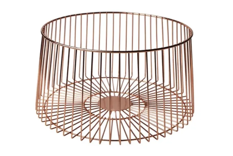 FRUIT BASKET COPPER PLATED D30XH15.5CM