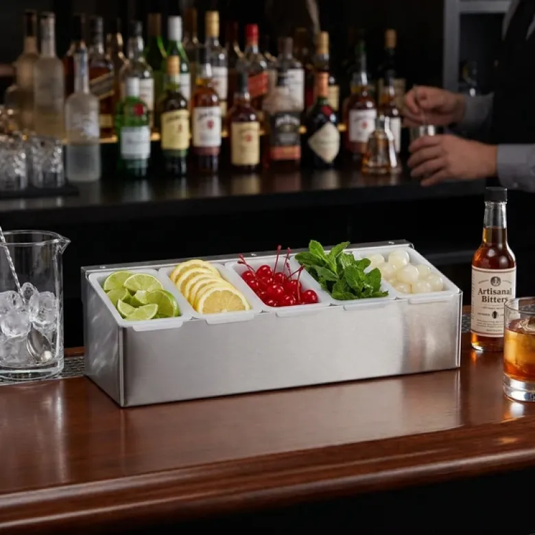 Garnish-station med 5 rum