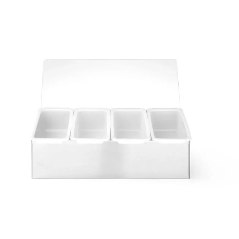 Garnitureholder med 5 beholdere rustfrit stål HDPE
