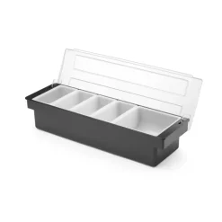 Garnitureholder 5 rum sort ABS