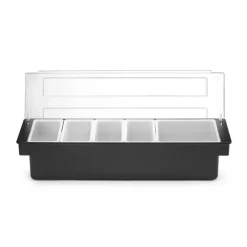 Garnitureholder 5 rum sort ABS