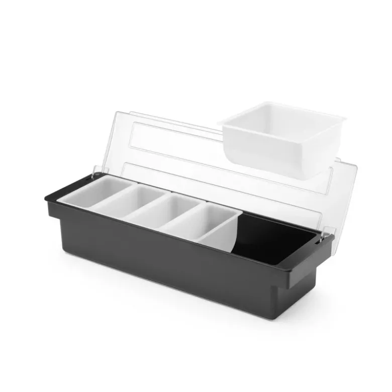 Garnitureholder 5 rum sort ABS