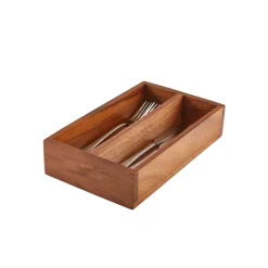 GenWare Acacia Wood Bestikbakke med 2 rum