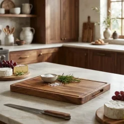 Genware Acacia Wood Serveringsbræt 28 x 20 x 2 cm