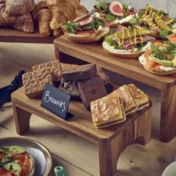 Genware Akacietræ Buffet Stander GN 1/2 15cm (H)