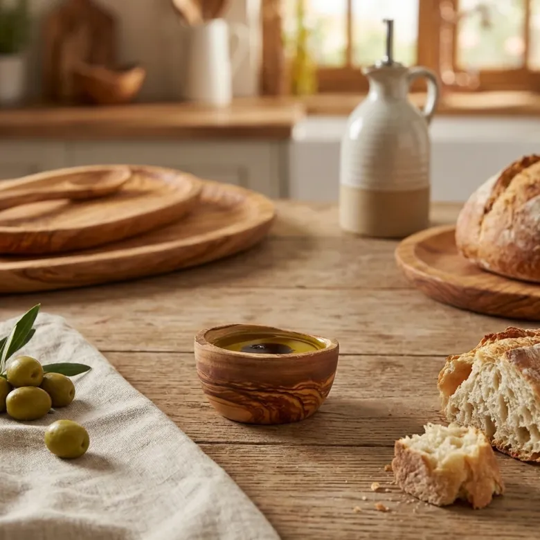 GenWare Olive Wood Rustik dipping skål 5 cl / 1,75 oz