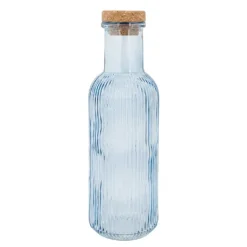 Glasflaske Blå med prop 1L Ø8,7x27,8cm