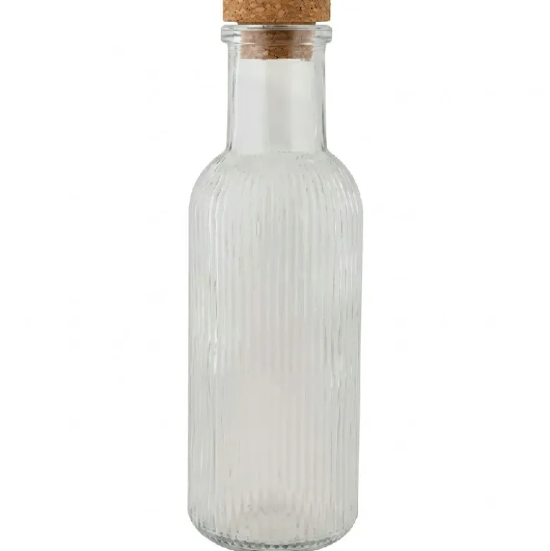 Glasflaske med Korkprop Transparent 1L Ø8,7x27,8cm