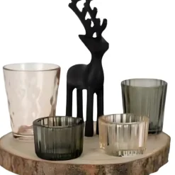 Glasstager, træplade, gaveæskeInkl. rensdyrdeco