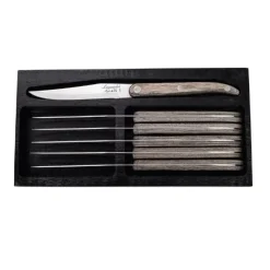 Grillknive Laguiole Grå Pakka glat SÆT 6 SdV