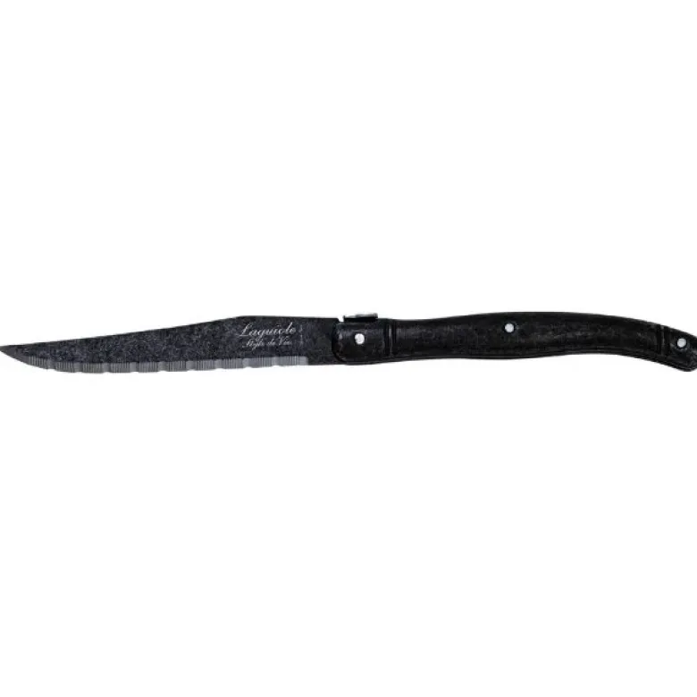 Grillknive Laguiole Sort Stonewash SÆT 6 SdV